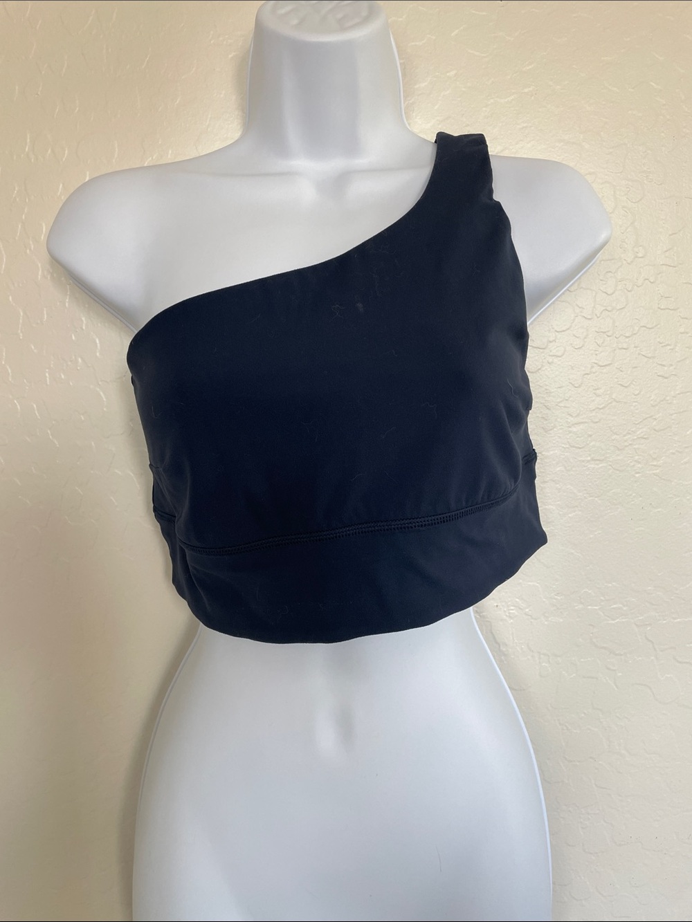 One-Shoulder Navy Crop Top